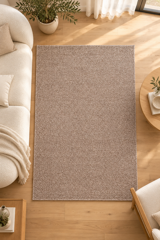 Tapis Mathis Naturel bouclé beige taupe
