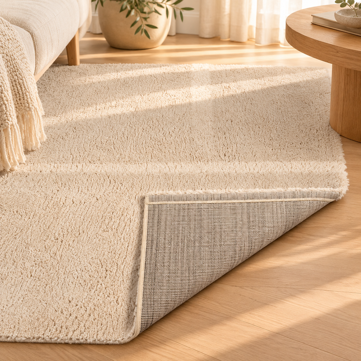 Tapis Louisa Neige crème à motif géométrique