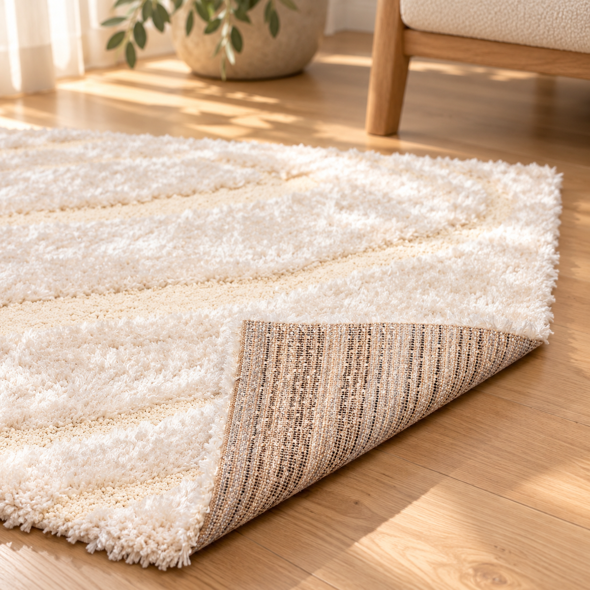 Tapis Alivio Neige à poils longs et vagues en relief