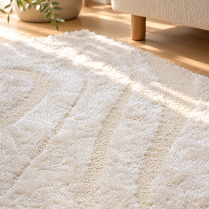 Tapis Alivio Neige à poils longs et vagues en relief