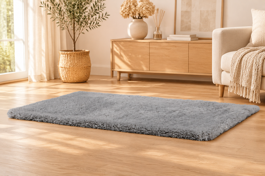 Tapis Billy Perle gris à poils longs