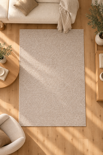 Tapis Mathis Ivoire bouclé chiné