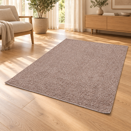 Tapis Mathis Naturel bouclé beige taupe