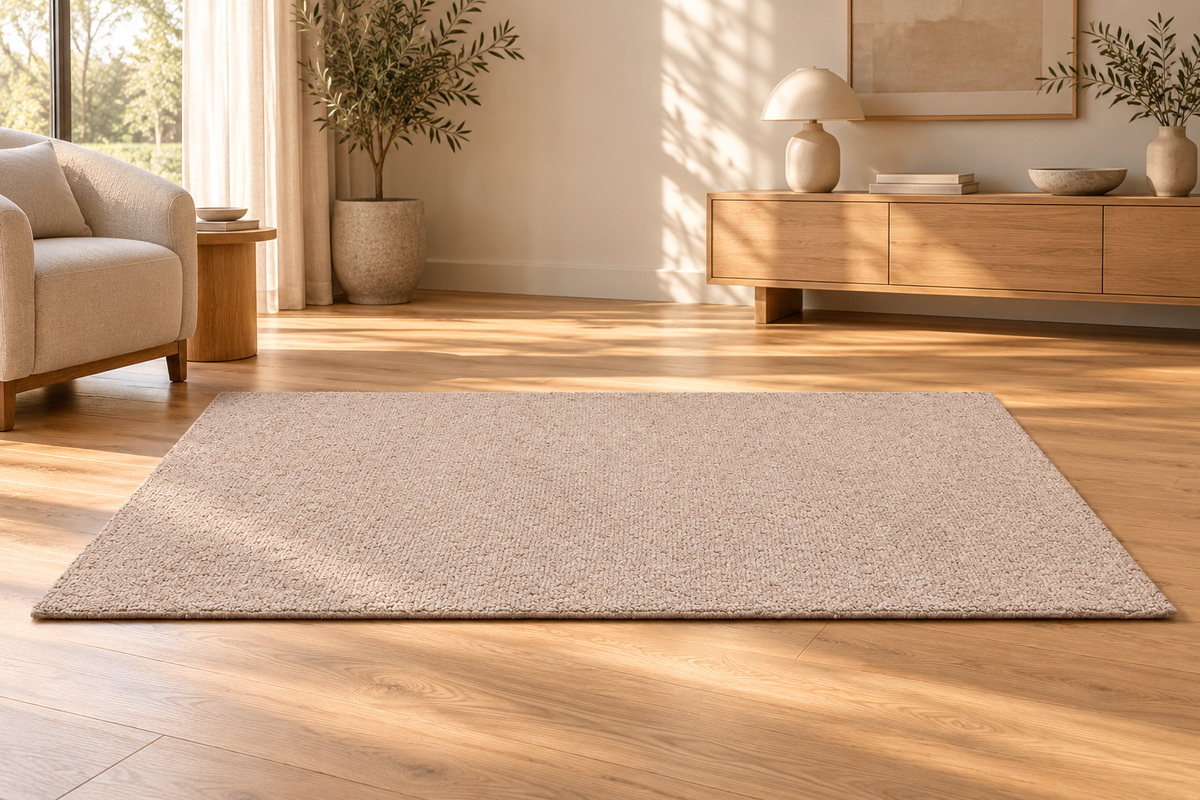 Tapis Mathis Ivoire bouclé chiné