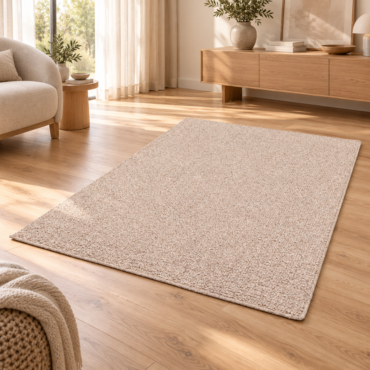 Tapis Mathis Ivoire bouclé chiné