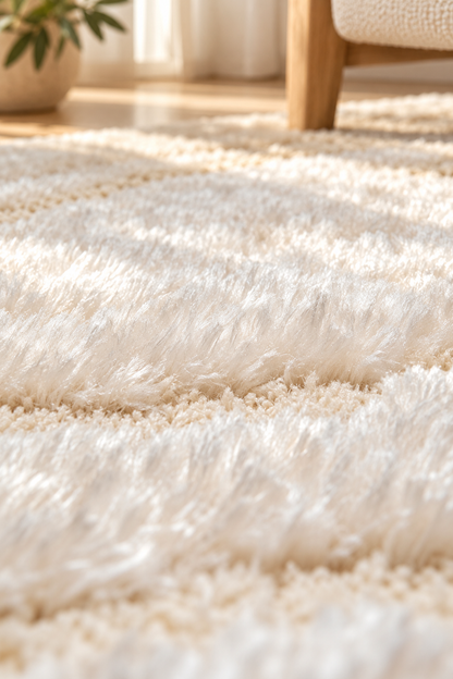 Tapis Alivio Neige à poils longs et vagues en relief