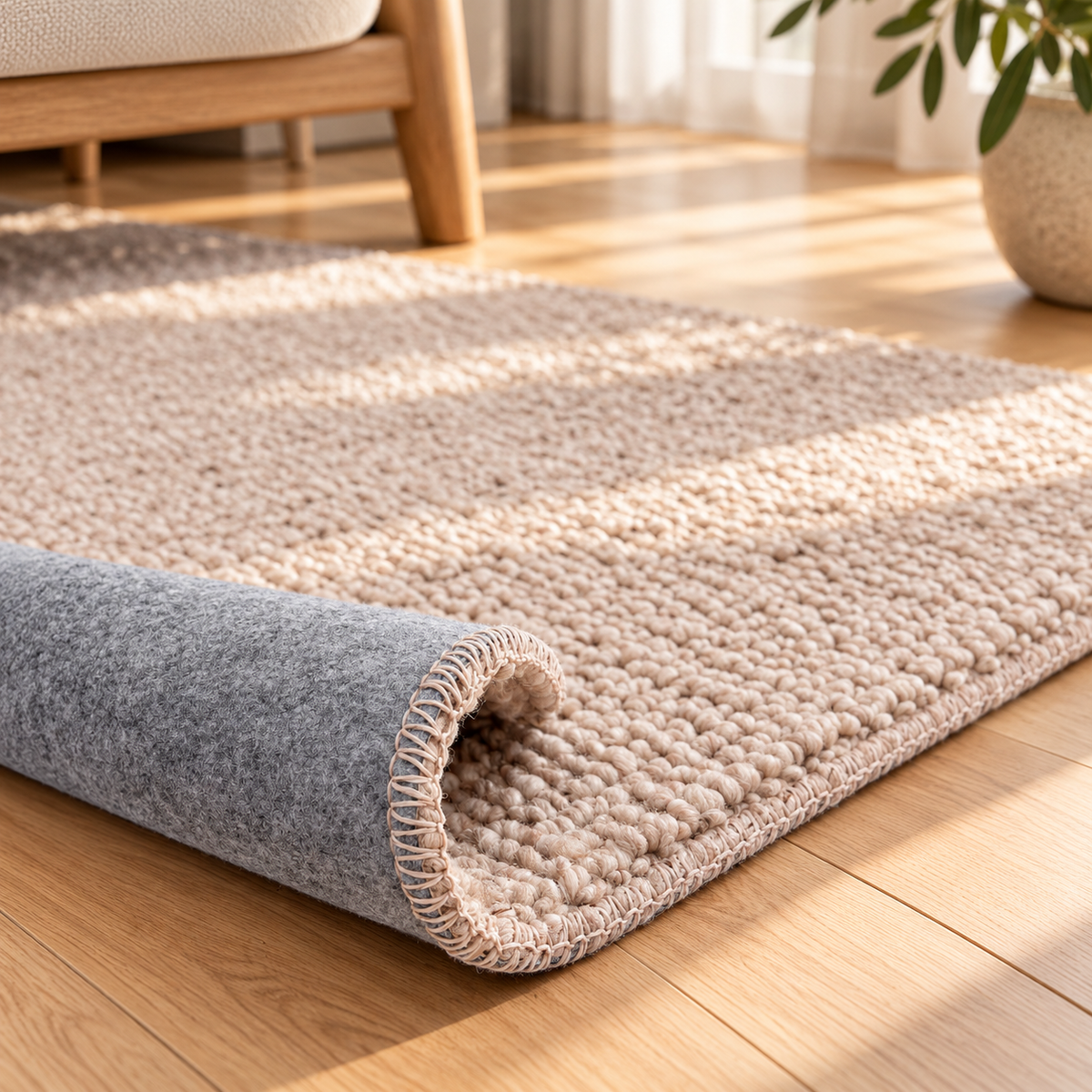 Tapis Mathis Ivoire bouclé chiné
