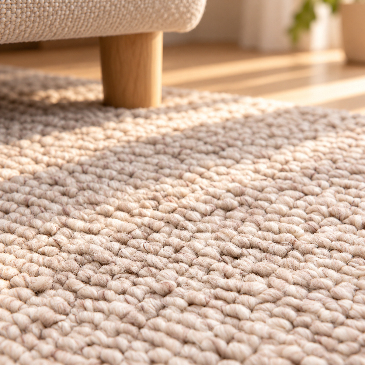 Tapis Mathis Ivoire bouclé chiné